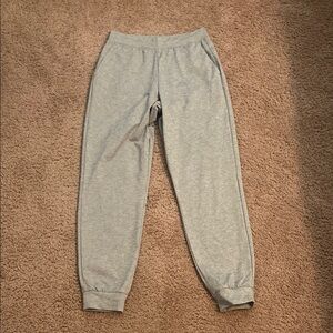 Uniqlo Gray Track Pants Elastic Cuffs Relaxed Fit